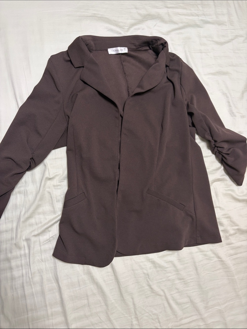 Women's Brown Open-Front Blazer Jacket